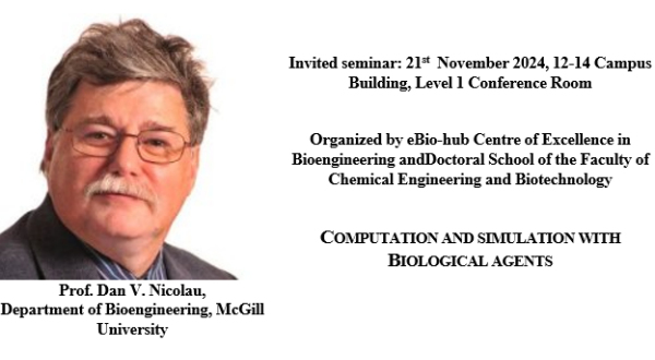 Invited seminar: 21st  November 2024, 12-14 Campus Building, Level 1 Conference Room - COMPUTATION AND SIMULATION WITH BIOLOGICAL AGENTS